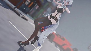 Haku, cute and sexy dancing in lingerie