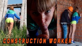 Sport girl was caught by a Construction worker when she masturbated