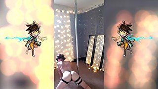 Tracer Cosplay Pole Dance Strip Session by SheyTheGay