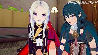 Edelgard and Female Byleth Gets Fucked in a Threesome Until Creampie - Anime Hentai 3d Uncensored