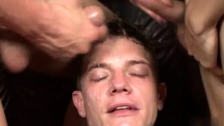 Close up of gay ass cumshot Cody's Bukkake Party