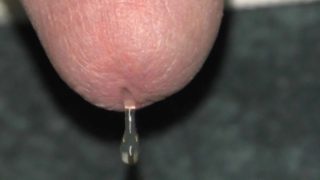 gravity pulls the precum out, leaking cum, cumshot finish