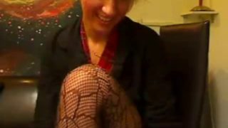 Shorthaired blonde webcam tease