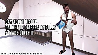 Caught in diapers by bully & made dirty them