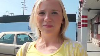 Blonde babe Tracey Sweet sucks and fucks a big knob.