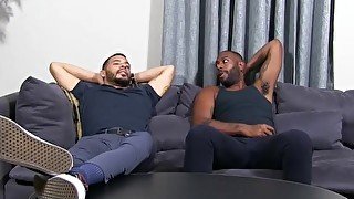 Black gay dude worships his buddies feet