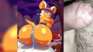 Rouge the Bat from Sonic gives Buttjob