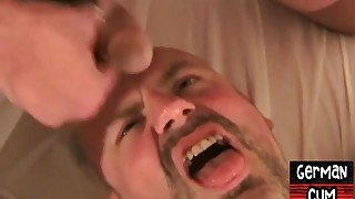 German DILF having oral and threeway sex with jocks