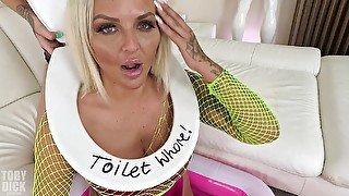 Louise Lee TOILET WHORE! PISS DRINKING ANAL QUEEN, rough PISS IN ASS for Grace Lowdie - EATS CUM FROM ASS SQUAT! ATM ATOGA - PissVids