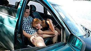 Cheating Russian girlfriend Medea is getting fucked on the hood