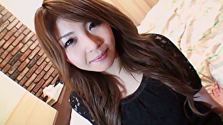 Sweet looking Japanese girl Maria Amane takes a dick in her hairy Asian pussy