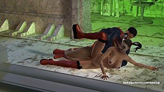 Harley's juicy pussy coves Superman