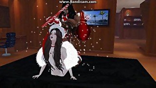 FRENCH SLUT WITH SANTA OUTFIT TAKING AFRO BBC FROM BEHIND - IMVU