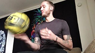 BASKETBALL STAR Cums On HIs Ball!