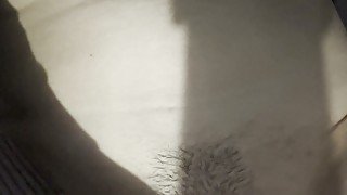 Rub my hairy pussy front my lover and filming for my cuckold