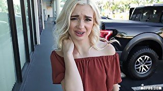 Blond Hair Lady Braceface Fucks Outdoors 1 - Public Pickups