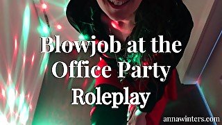 GF Gives you blowjob at the office party - Anna Winters