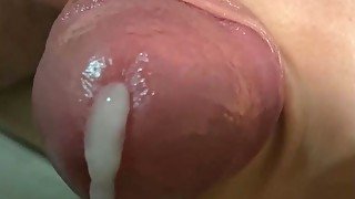 Wet cock and lots of cum in slow motion