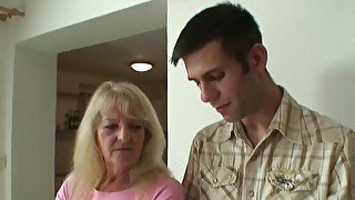 Nasty old mommy is going to get fucked by teen dick