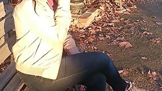 Homemade sextape with curvy girl from the street and cumshot