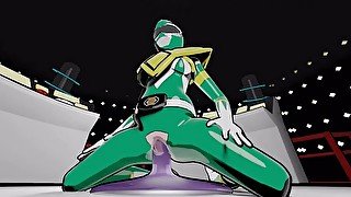 Green ranger riding slime dick