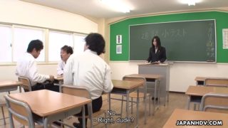 Nozomi hazuki the trainee teacher gets fingered by her impudent studs