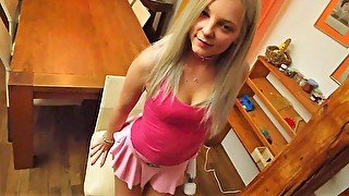 Skinny teen fun with magic wand