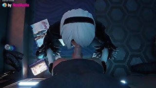 2B Deepthroat Blowjob (Nier Automata 3d animation with sound)