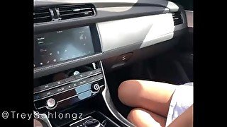 IG baddie Sucks and Swallows it all in The Jaguar