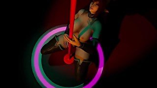 Red Hot Succubus Demon Girl Pole dancing  3D Porn