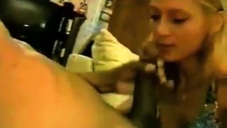 White slut sucks on a BBC