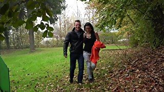 Czech dirty slut Gabriela enjoys outdoor sex with  horny boy