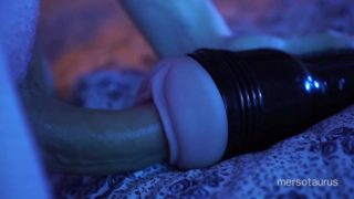 Closeup fleshlight fuck and cumming inside