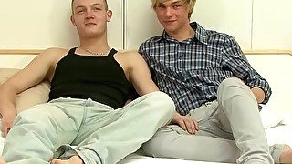 Blonde twink tops tattoed guy for the first time