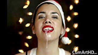 Merry Christmas! Holiday Blowjob And Facial! + Bonus Photo Session!