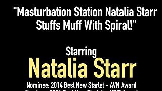 Masturbation Station Natalia Starr Stuffs Muff With Spiral!