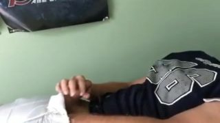 Teen jock cum in football pads Part2