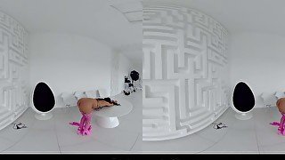 StasyQVR - 180 VR Porn Video - Frisky Fishnets with SilyQ