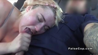 Blonde deep throat cops cock outdoors