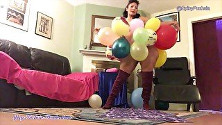 Balloons and BBW in Hot Pink Bra and Panties, Part 5