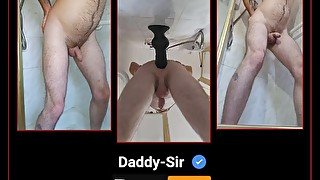 Riding my xxl dog knot dildo in the shower hitting my prostate and leaking cum