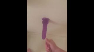 Fucking my dildo in the shower