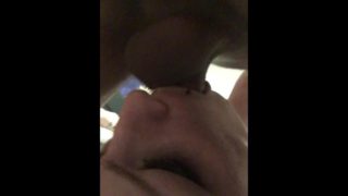 Brunette Deep Throating Boyfriends Big Cock