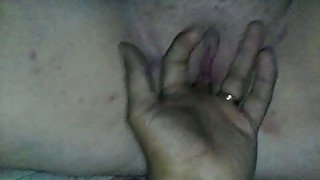 Fingering my BBW wife's wet throbbing vagina in amateur clip