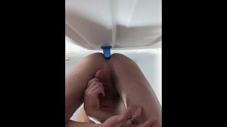 First time big dildo in my ass then I taste it after