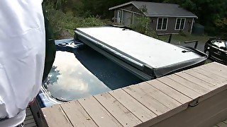 Sagger bro falls into hot tub