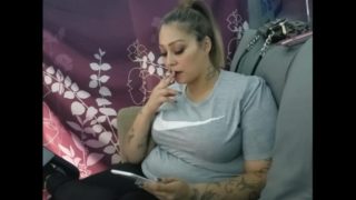 Sexy Big Tit Latina Smokes and Sucks Dick with Funny Facial