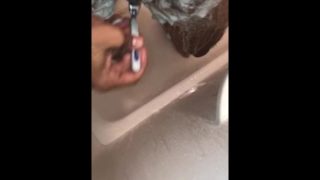 Shaving my dick & cumming at the end