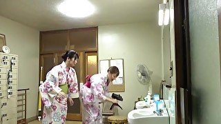 Japanese group fucking by the pool with horny housewives