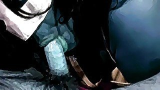 Psychedelic Animated Dick Sucking Dripping Cum Shot